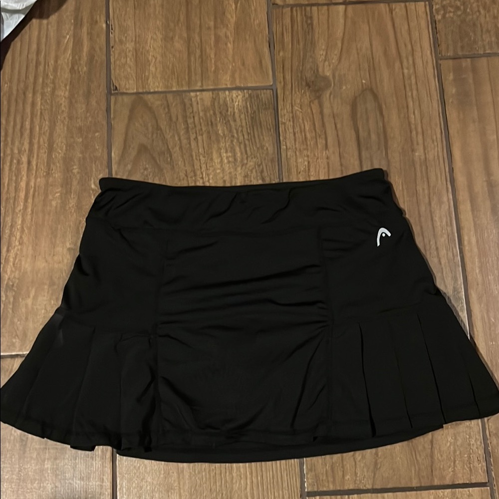 Head Black Tennis Skirt with Side Pleats